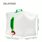 10L 20L Folding Water Bag   Collapsible Container W Leakproof Tap & Carry Handle, Portable (New)