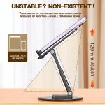 Universal Desktop Phone Stand   360Â° Foldable, Anti Slip Metal Base, Multi Angle Rotating, Fits (New)