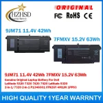 9JM71 11.4V 42Wh 7FMXV 15.2V 63Wh Battery Dell Latitude (New)