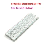 MB102 Solderless Breadboard 830 Plug Holes Versatile Prototyping Circuit Testing Boards for DIY (New)
