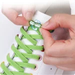 1 Pair Colorful No Tie Elastic Shoelaces with Metal Lock for Sneakers Quick Put (New)