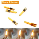 1~10 3V Led Flash Flame Candles Edison Bulb LED Filament 1800K COB Diode (New)