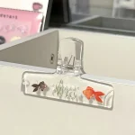 1 Transparent Acrylic Goldfish Holder   Cute Aquarium Decoration, Anti Slip Book, Document and (New)