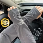 1 Pair Mens Ice Arm Sleeves Sunscreen Elastic Driving Gloves Outdoor UV Protection (New)