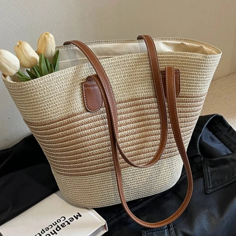 Safe320bfbcae4183a626ce33f1227b93s Straw bag bag womens summer inswind 2024 beach seaside outdoor travel vacation (New) - Image 1