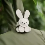 1 Cute Bunny Bag Charm   Lightweight Synthetic Faux Leather with Stainless Steel (New)