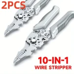 1 2 Multifunctional Electrician Pliers 6 in 1 Wire Stripper Separator Cutting Crimping Tool for Cable (New)