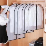 5 Dustproof Clothing Covers PEVA Transparent Coat Protector Wardrobe Anti low Temperature Foldable Suit (New)