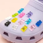 10 20 Glow In The Dark Cute Bears Shoe Charms for Clogs Accessories Luminous Clips DIY Slides (New)