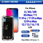 IPhone 11 Screen OLED For iPhone X XR XS MAX 11 11 Pro 12 Pro LCD Display With 3D Touch Screen Digitizer For iPhone 12 Mini 13 14 Plus 15 Incell (New)
