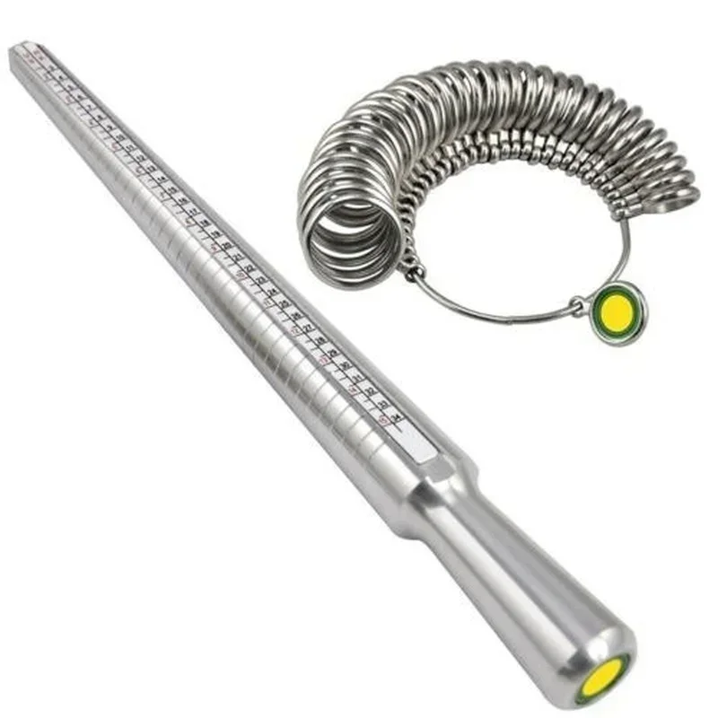 Sb20b2b943a864ff7ba4374c7d196a0a6H Metal Ring Sizer Measuring Tool Set Gauge Mandrel Stick Finger Tool Jewelry Making (New) - Image 1
