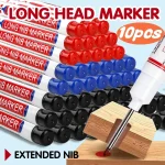 10 Set 20mm Deep Hole Long Nib Head Marker For Metal Perforating Pen Waterproof (New)