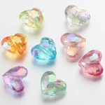 20 Acrylic Heart Beads Transparent Loose Spacer Beads for DIY Jewelry Making Pendants (New)