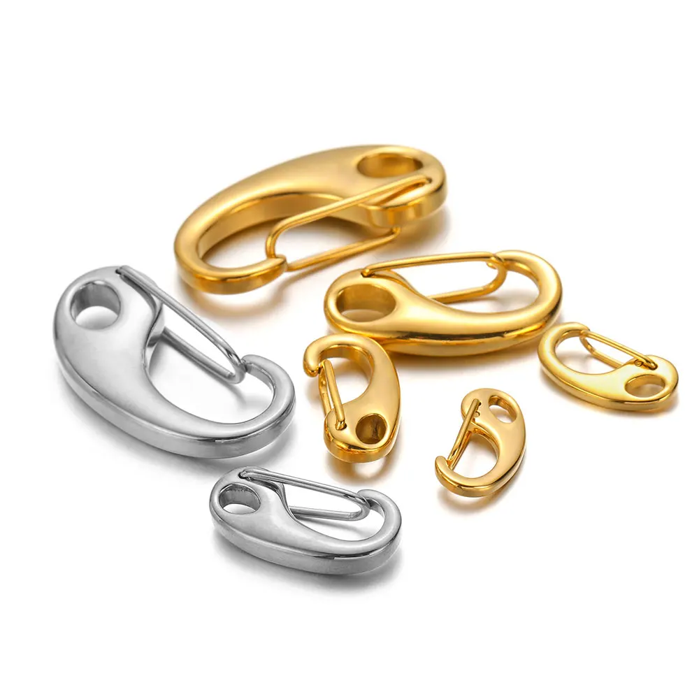 Sb250d7886126432f9bd3054e0c2b8ab3s 5 Stainless Steel D shaped Lobster Clasp Hooks 16 19 21 23 26 32MM for Jewelry Making DIY Connectors (New) - Image 1