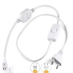 EU Plug For 220v COB LED Strip Power Supply Plug With Button Switch (New)