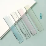 1 15cm Straight Ruler Transparent Plastic Ruler Drawing Tool Desk Accessories Student Stationery (New)