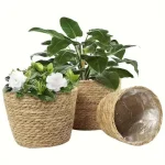Jute Rope Woven Hanging Planters | Garden Plant Storage Baskets | Indoor Outdoor Plant (New)