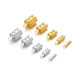 50 Stainless Steel PVD Gold Crimp End Beads Caps for DIY Jewelry Making (New)
