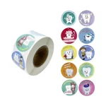 1 Roll Tooth Round Sticker Dental Cartoon Cute Teeth Shape Stickers Gifts Dentist (New)