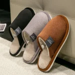 Winter Warm Slippers Men House Non Slip Soft Shoes Comfortable Flat Heel Home (New)