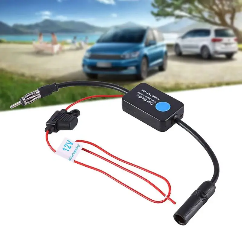Sb39e857b84c344b4ac5aa094b7f26045o Auto Car Radio FM Antenna Signal Booster Amplifier ANT 208 Enhancer Device Android Player (New) - Image 1