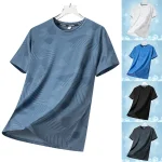 Male Running T shirt Summer Breathable Wear Resistant Fitness Sports T shirt Outdoor Lightweight Jogging Gym (New)