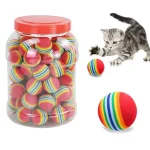 10 5 Rainbow Cat Toys Ball Interactive Cat Dog Play Chewing Rattle Scratch Ball (New)