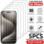 5 HD Tempered Glass For iPhone 17 16 15 14 13 12 11 (New)