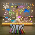 LED Light Up Acrylic Message Board Erasable USB Drawing Board Birthday Gift Bar Advertising (New)