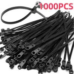 1000 100 Screw Hole Nylon Cable Ties Multipurpose Duty Adjustable Self locking Cord Ties Organizer (New)