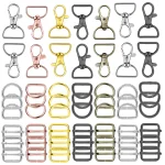 30 Pack Swivel Clasp D Ring and Slider Clasp Set Lanyard Snap Hook (New)