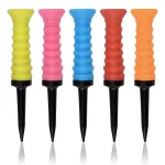 5 Premium Elastic Golf Tees 83mm 3.24 Rubber Ball Tee Holder Durable Flexible Golf (New)