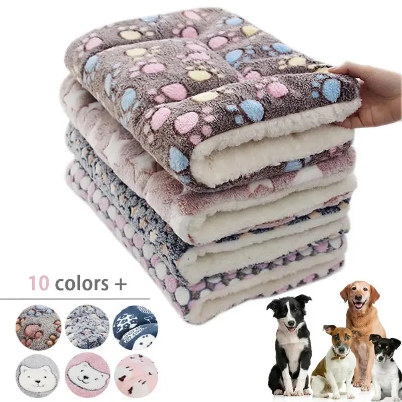 Sb579fbca26e34e289c13b437e3a01089o Pet Sleeping Mat Dog Bed Cat Bed Soft Hair Thickened Blanket Pad Fleece (New) - Image 1