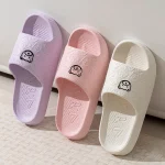 Fashion Womens Slippers Indoor Soft Sole Cartoon Bear Print Slides Bathroom EVA Indoor (New)