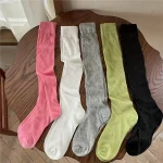 1 pair of spring and summer stacked socks Korean vertical striped long tube (New)