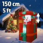 5FT 1.5M Christmas Inflatables Lifting Santa Claus with Cover Up and Down Outdoor (New)