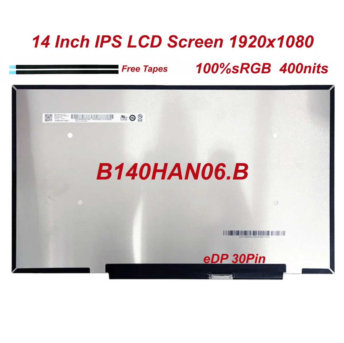 Sb704406a9ebd4660af41cf4d1e4ee95cZ Original New 14 Inch B140HAN06.B fit IPS FHD 100%sRGB 400nits 30pin eDP Laptop Matte Replacement LCD/LED Screen Panel (New) - Image 1