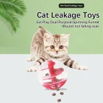 Cat Leak Eat Spiral Ball Educational Toys Resistant Bite Training Eat Play Dual (New)
