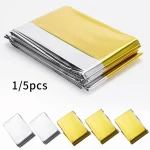 Gold Silver 130x210cm Emergency Blanket Lifesaving Thermal Insulation Sunscreen Survival Rescue Blankets Kit (New)