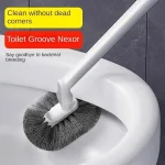 C Type Toilet Brush with 18" Handle   Ergonomic Manual Cleaner for Bathroom Kitchen Car, Reusable (New)