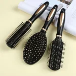 Professional Black Round Hair Brush for Styling and Curling   Portable and Easy (New)