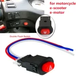 Motorcycle Double Flash Switch Hazard Light Switch Button Flash Warning Scooter Electric Vehicle (New)
