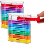Pill Container Weekly 7 Days Pill Container 28 Compartments Pill Organizer Pill Dispenser (New)