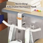 Adjustable Desk Hook No Need Drilling Carbon Steel Storage Hook Slideable Table Backpack (New)