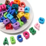10 Lot Acrylic Letter Large Hole Beads Charm Loose Spacer Bead for Bracelet Necklace (New)