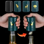 Creative Magnetic Automatic Beer Bottle Opener Kitchen Press Lid Stainless Steel Bottle Opener (New)