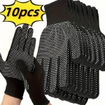 10 Nylon Gloves   Breathable Non Slip for Cycling, Fishing, Camping   Unisex Multicolor (New)