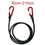 30 210cm 8mm Packing Ropes Outdoor Elastic Bungee Cords with Red Hooks Stretch Lightweight (New)