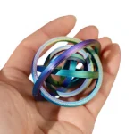 3D Printed Hex Ring Finger Ring   Colorful Rotating Novelty Ornament, PLA Material, (New)