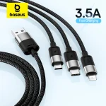 Baseus 3 in 1 USB C Cable for iPhone 14 13 12 Pro (New)